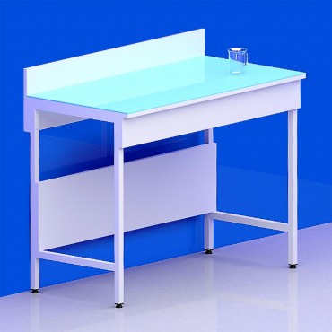 Paillasse sèche avec dosseret piètement A verre