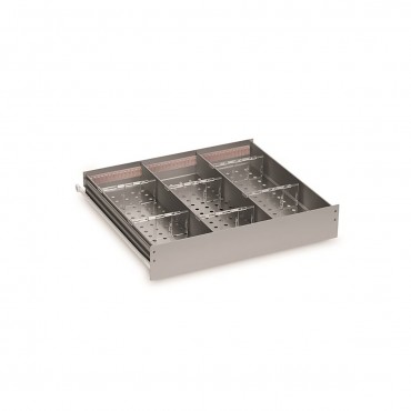 Tiroir aluminium fond perforé - 396 x 419 x 60 mm - GRAM