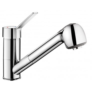 Mit. évier méca. bec orient/dche extrac. H.100 man. pleine