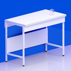 Paillasse sèche simple piètement A plateau grés + rive