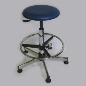 Tabouret Série 12 piètement chromé sur patin