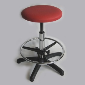 Tabouret série 13 piètement polyamide - revêtement vinyle - réglable en hauteur - sur patin ALSIT