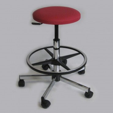 Tabouret Série 13 piètement acier chromé sur roulettes ALSIT