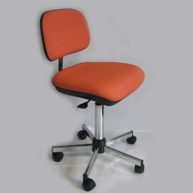 Siège Série 23 avec dossier et piètement acier chromé sur roulettes ALSIT