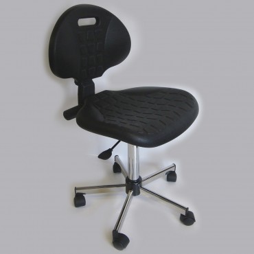 Siège Série 27 avec dossier et piètement acier chromé sur roulettes ALSIT