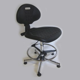 Siège Série 27 avec dossier et piètement acier chromé sur patin ALSIT