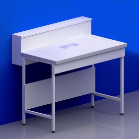 Laverie avec dosseret tablette pied en A avec bénitier positionné au milieu