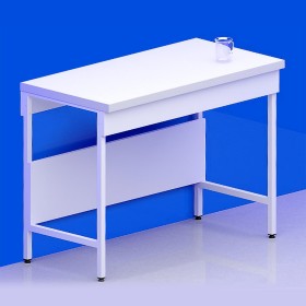 Paillasse sèche simple piètement A plateau stratifié compact 6 mm + rive