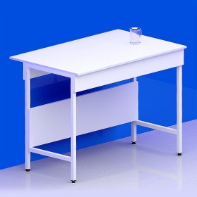 Paillasse sèche avec simple piètement A plateau stratifié compact 16 mm
