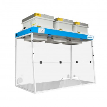 Hotte à filtration H15 ouverture trapèze avec 3 colonnes de filtration et 1 filtre HEPA et 2 filtres à charbon TRYONIX