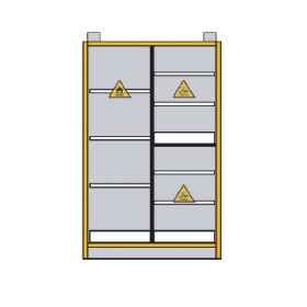 Armoire  de sécurité au feu 30 minutes haute 2 portes 3 compartiments TRIONYX