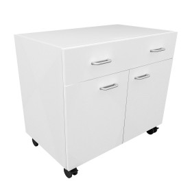 Meuble bas mixte 2 portes battantes / 1 tiroir sur roulettes largeur 830 mm