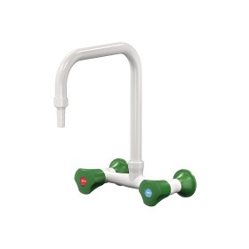 Mélangeur blanc mural 200 mm entraxe 150 mm bec orientable PRESTO