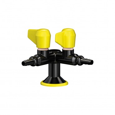 Prise sur table 2 robinets de sécurité embout fixe noir PRESTO