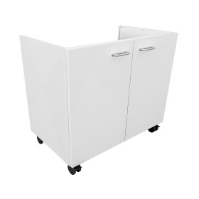 Meuble sous cuve 2 portes battantes sur roulettes largeur 830 mm