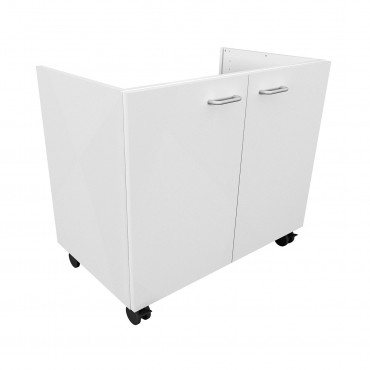 Meuble sous cuve 2 portes battantes sur roulettes largeur 830 mm